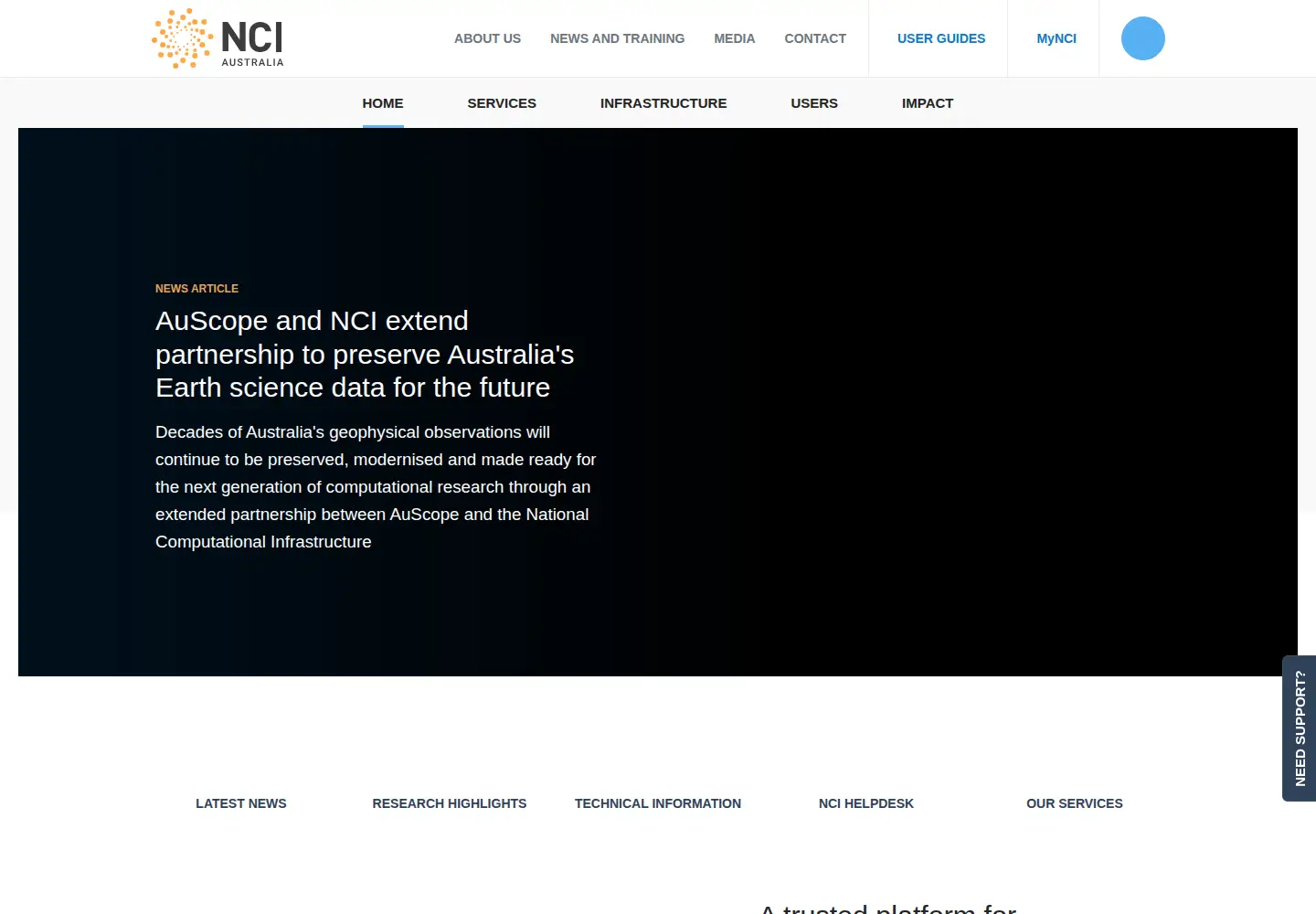Screenshot of nci.org.au