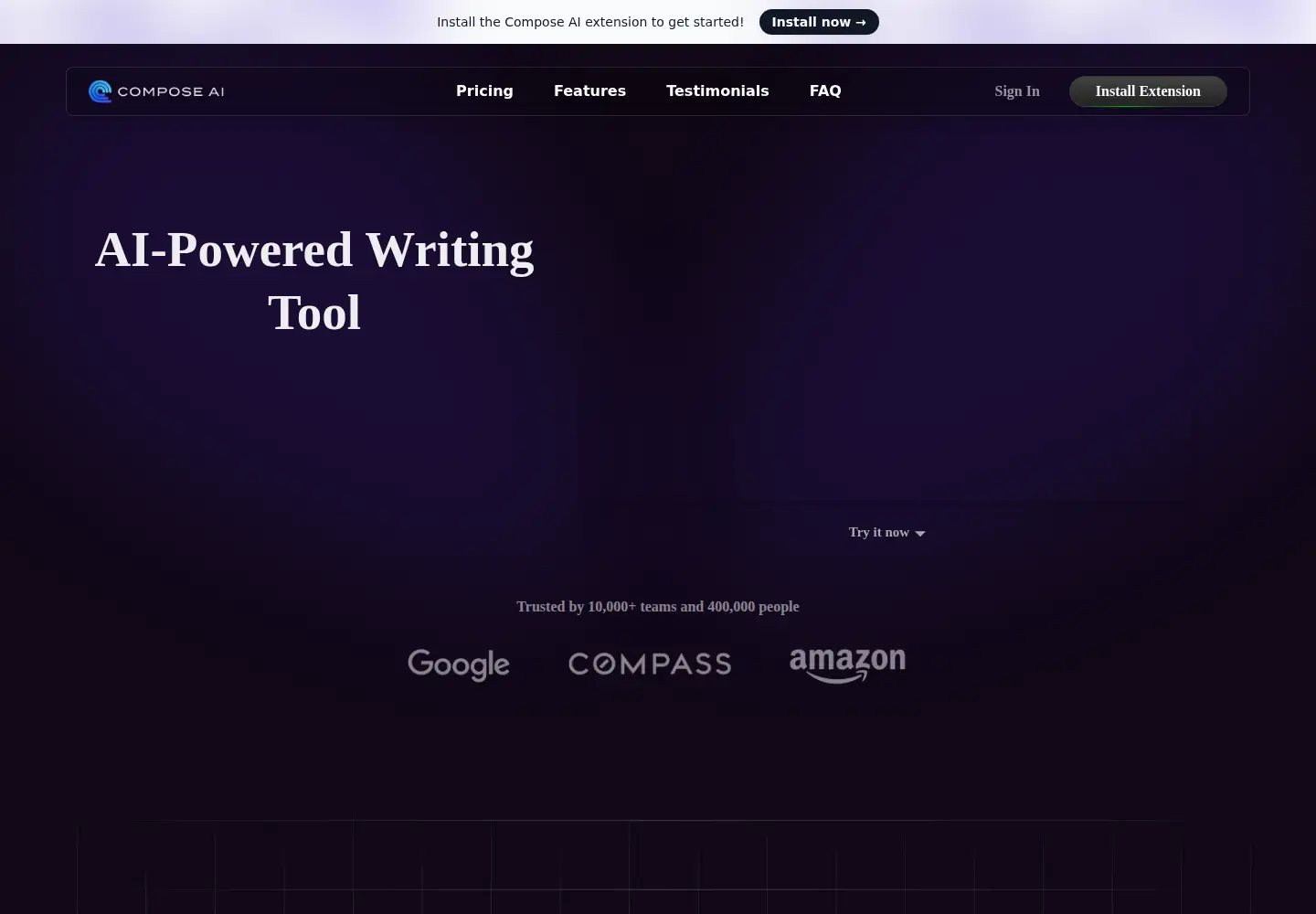 Screenshot of compose.ai