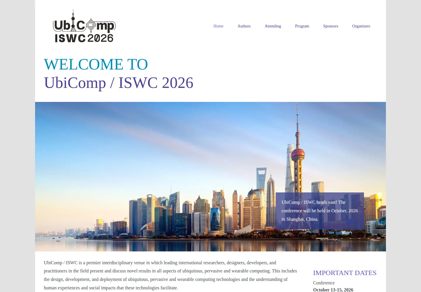 Screenshot of ubicomp.org