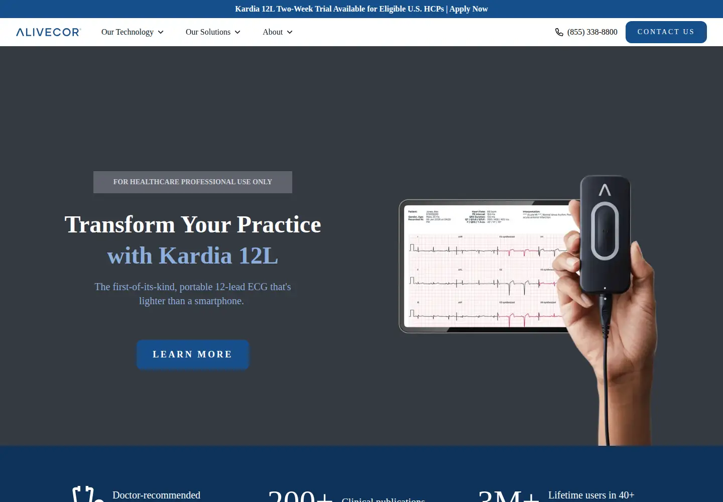 Screenshot of alivecor.com