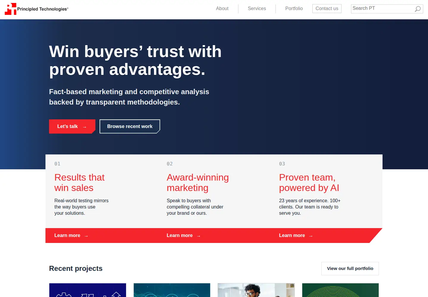 Screenshot of principledtechnologies.com
