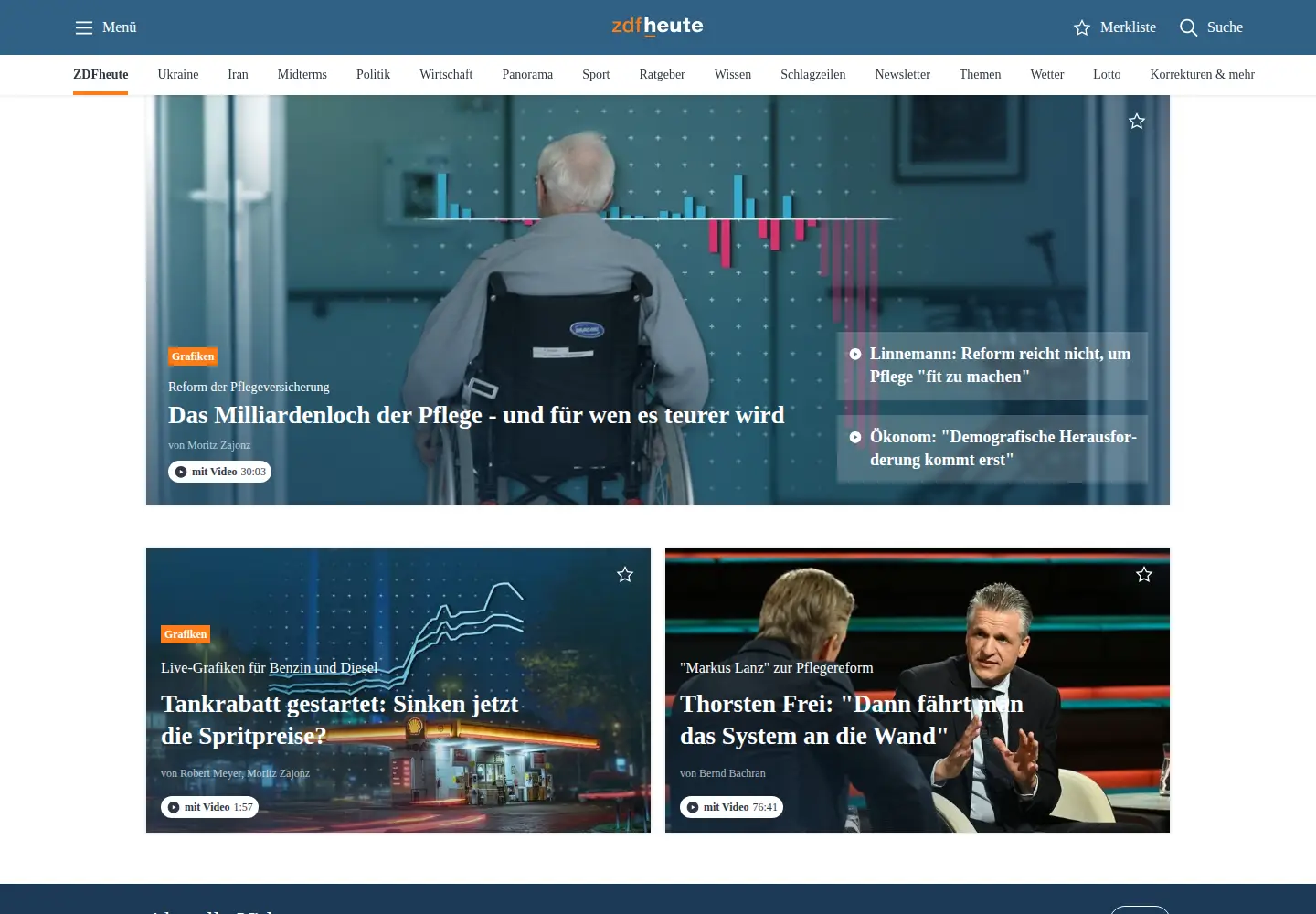Screenshot of heute.de