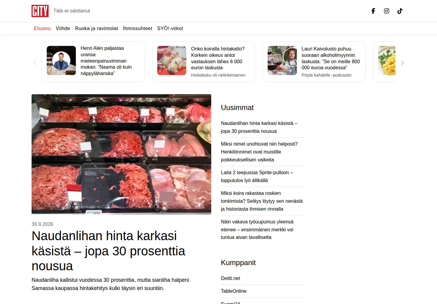 Screenshot of city.fi