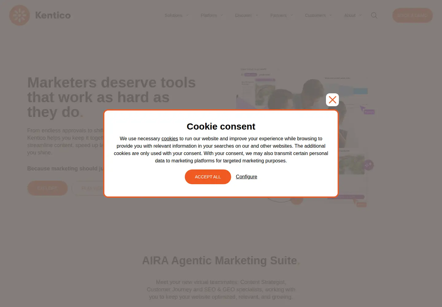 Screenshot of kentico.com