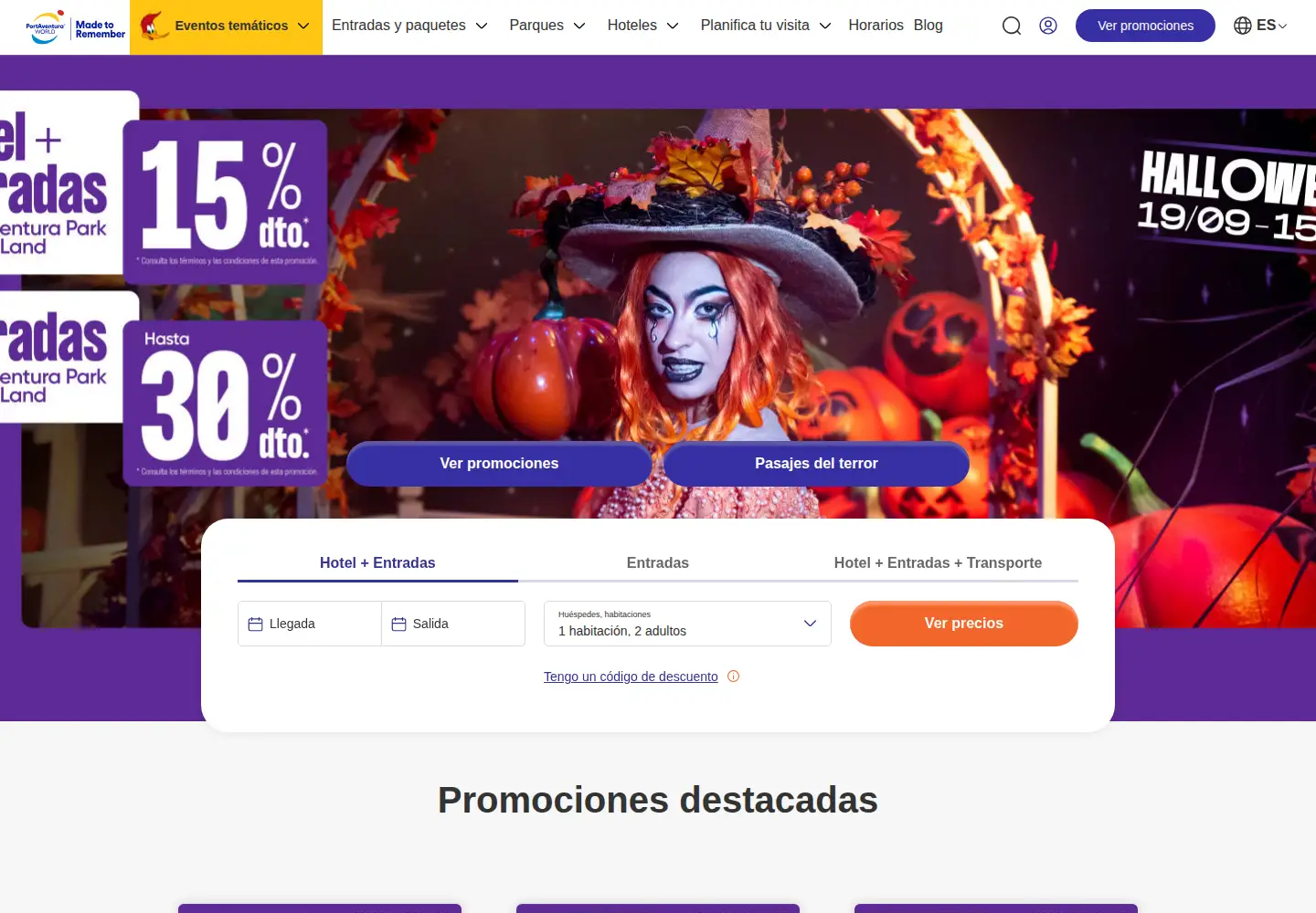 Screenshot of portaventuraworld.com