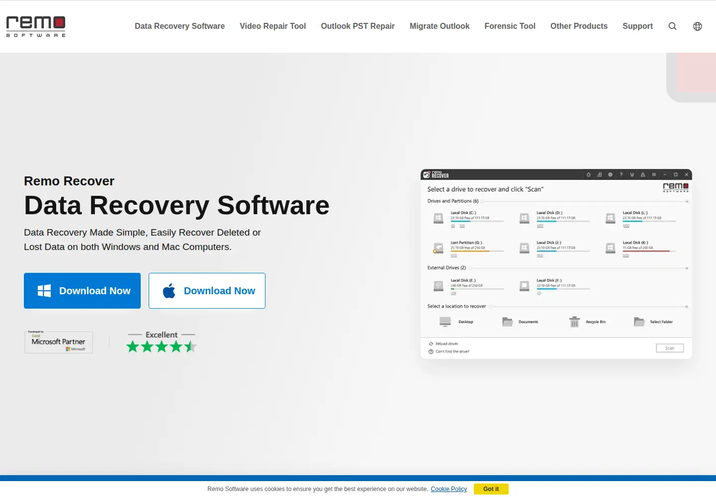 Screenshot of remosoftware.com