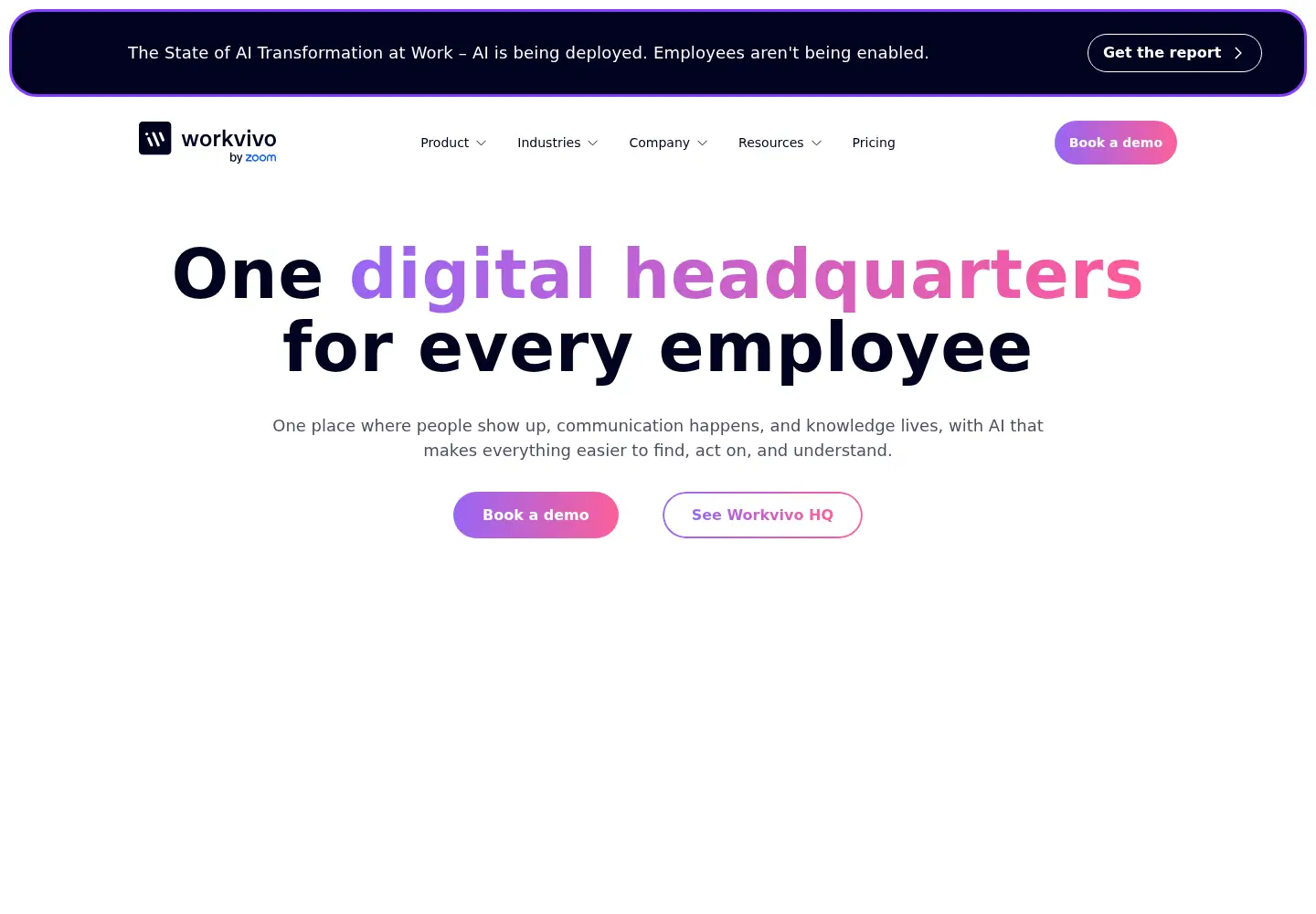 Screenshot of workvivo.com