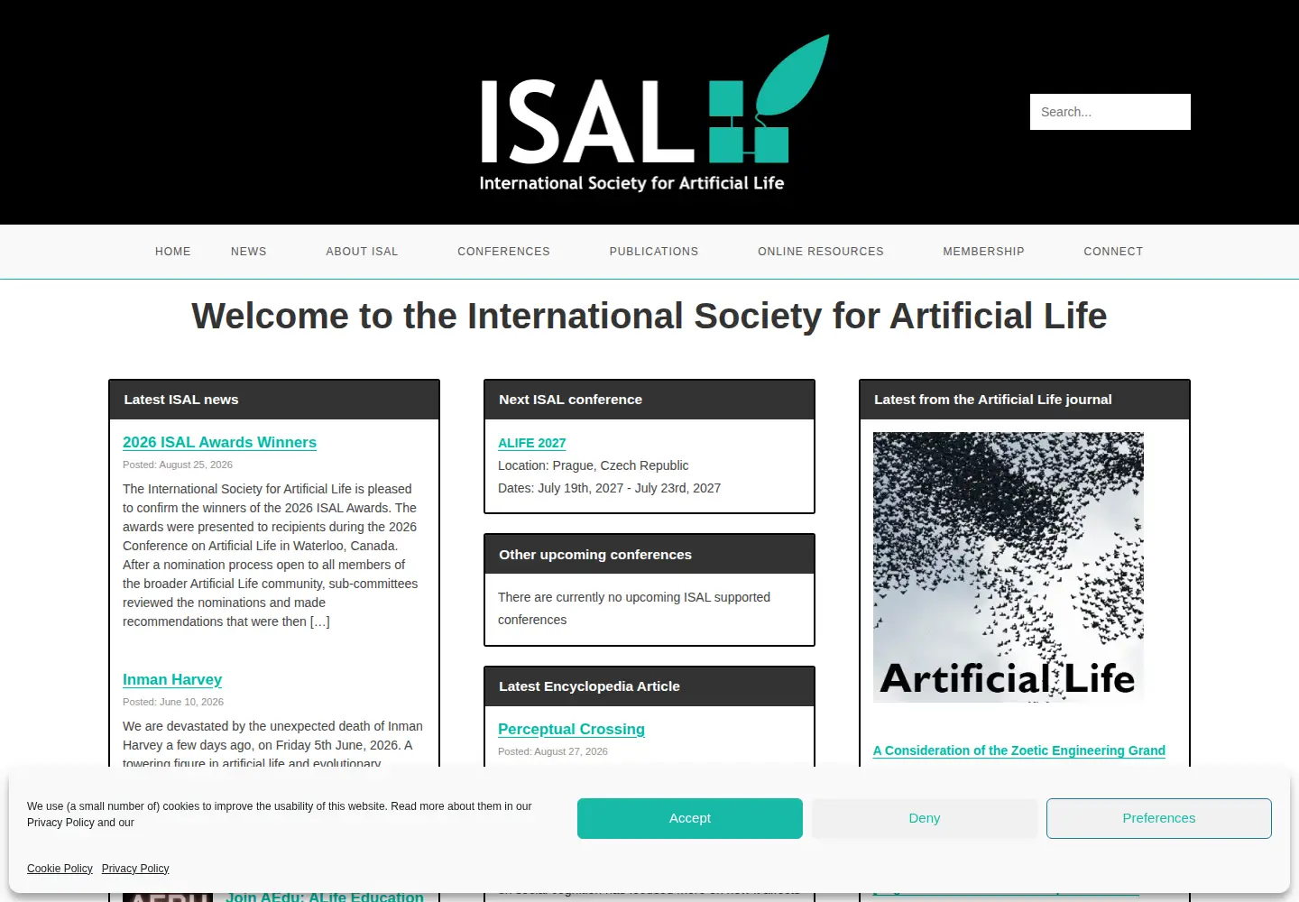 Screenshot of alife.org