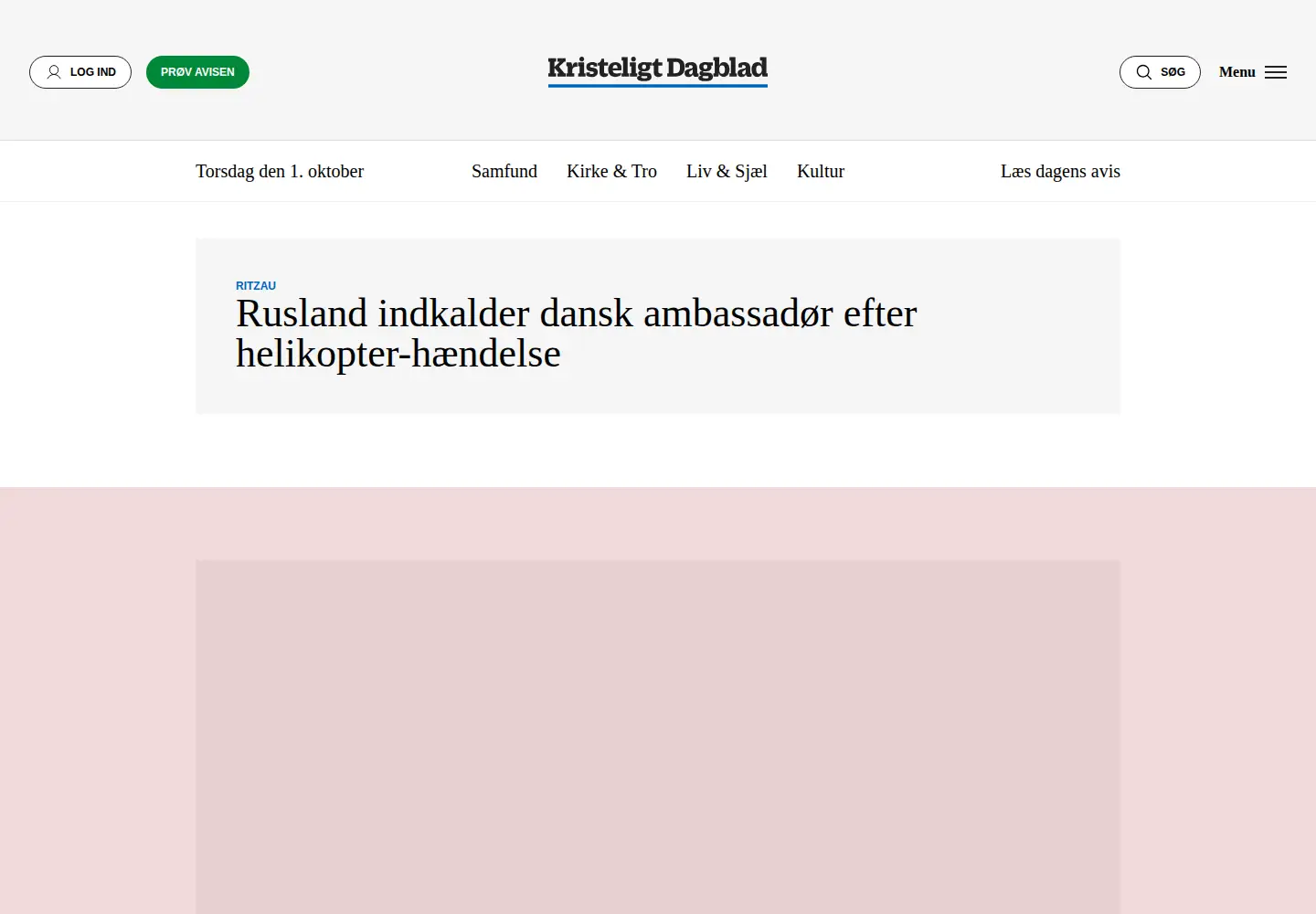 Screenshot of kristeligt-dagblad.dk