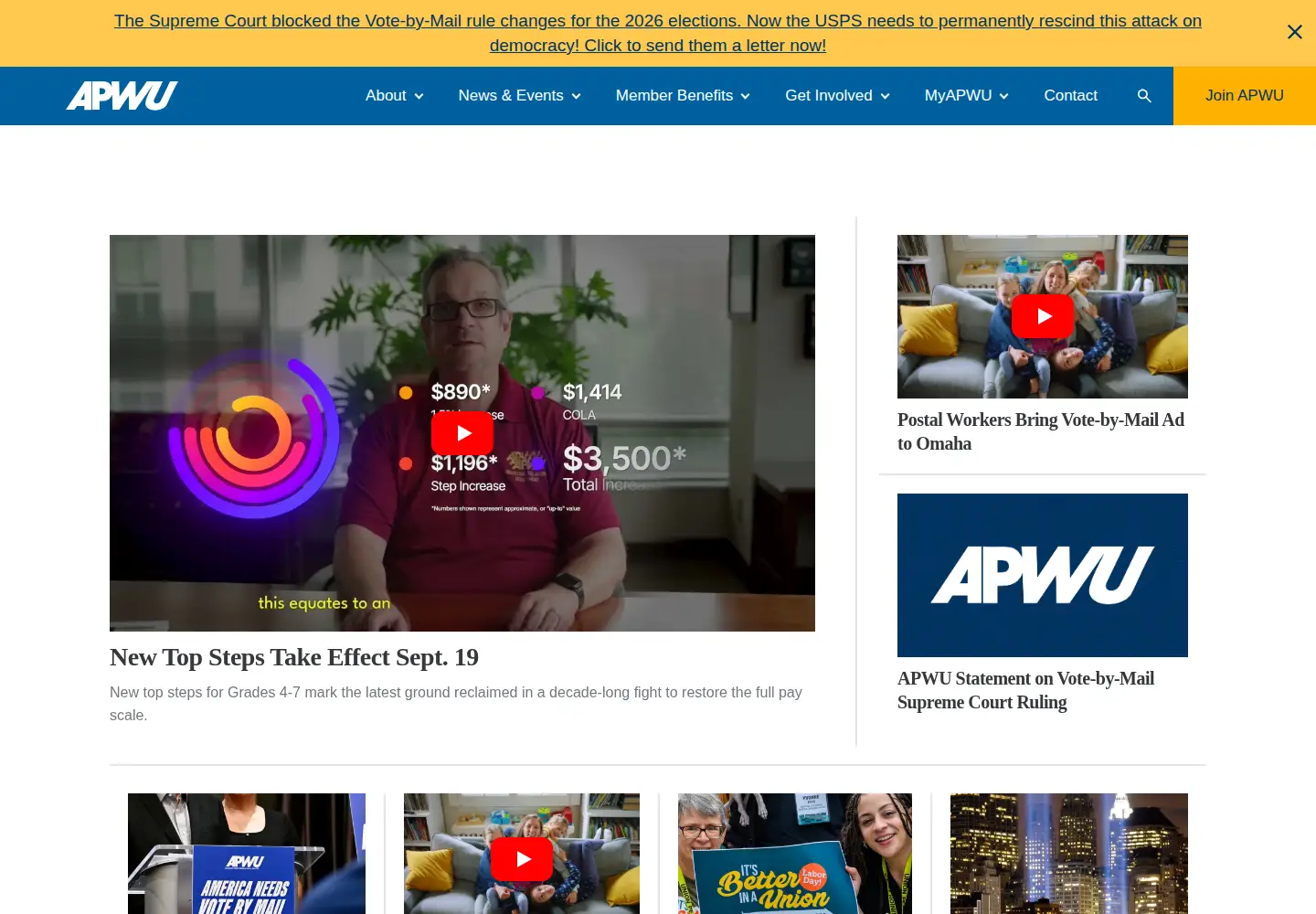 Screenshot of apwu.org