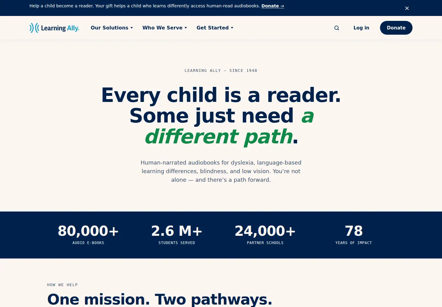 Screenshot of learningally.org