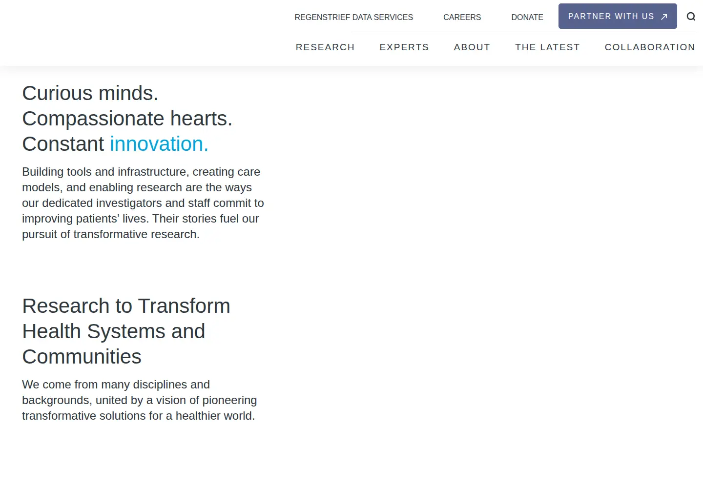 Screenshot of regenstrief.org
