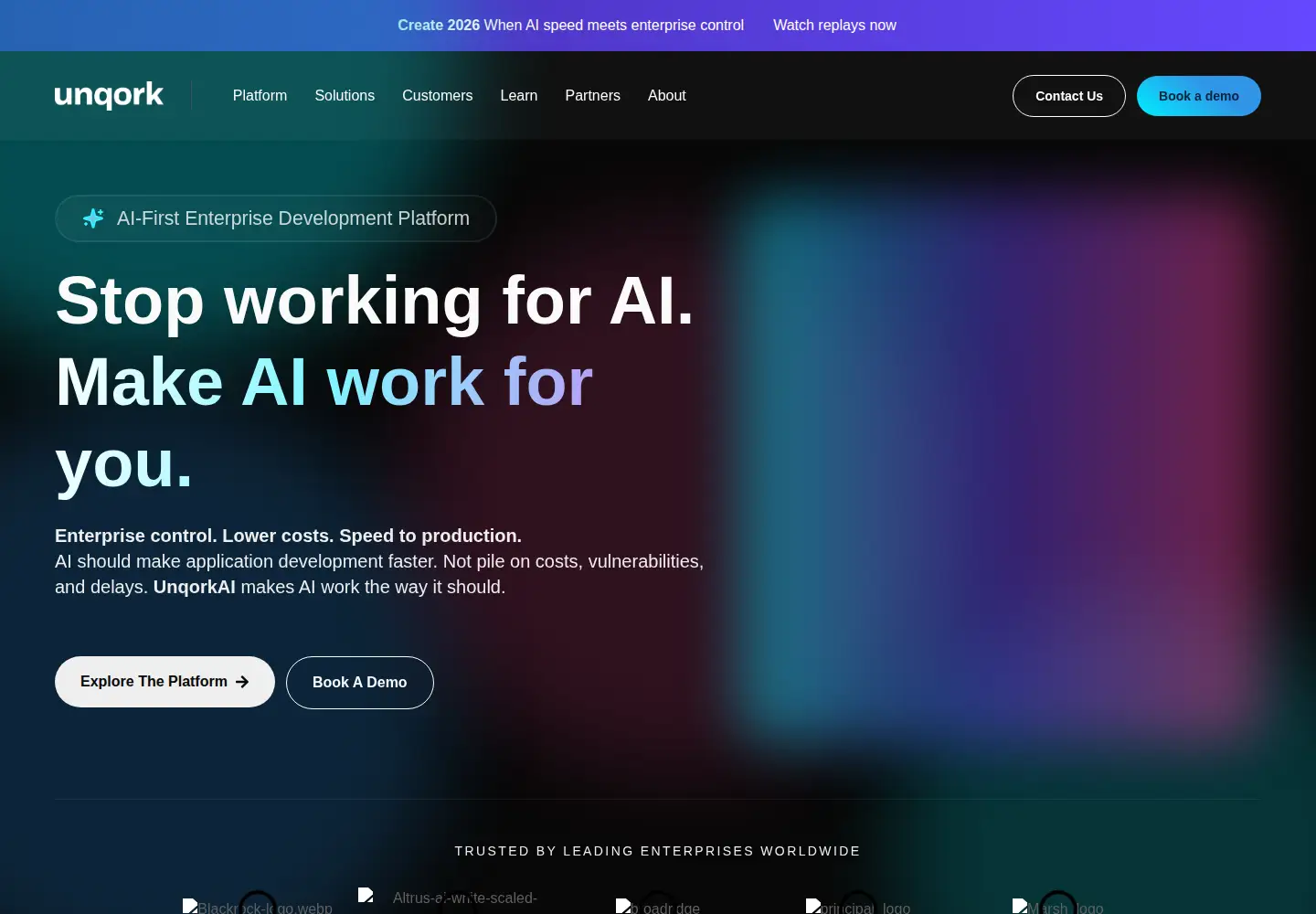 Screenshot of unqork.com