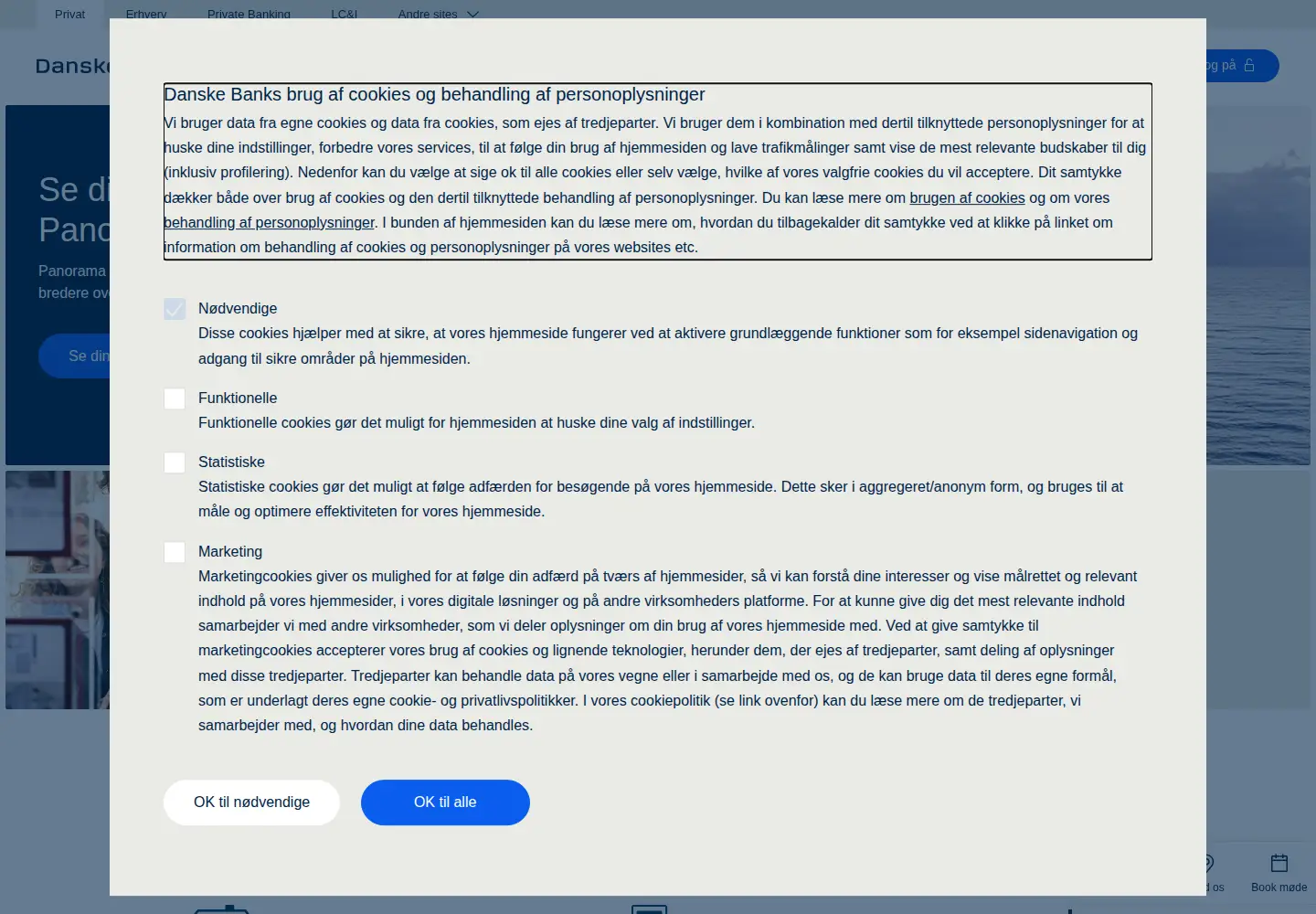 Screenshot of danskebank.dk