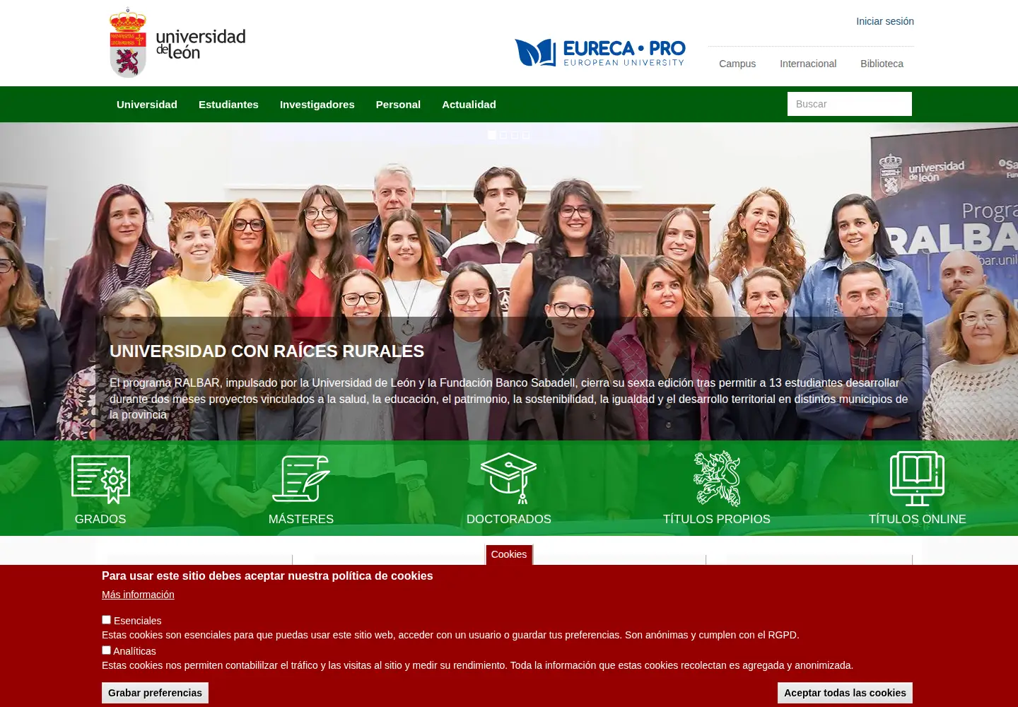 Screenshot of unileon.es