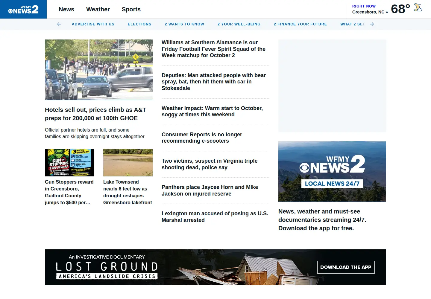 Screenshot of wfmynews2.com