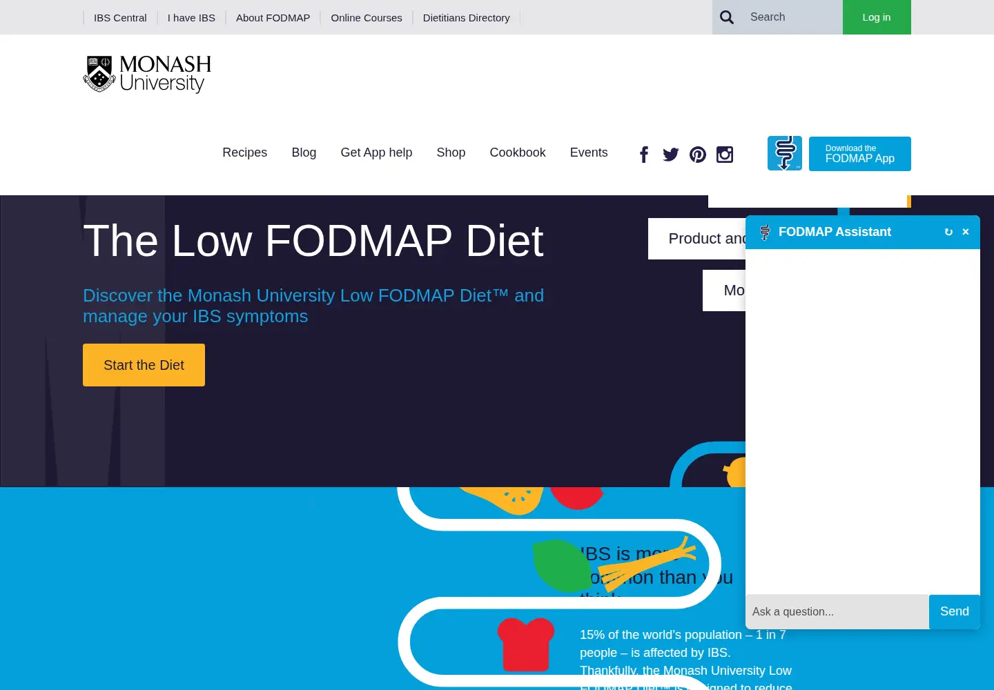Screenshot of monashfodmap.com