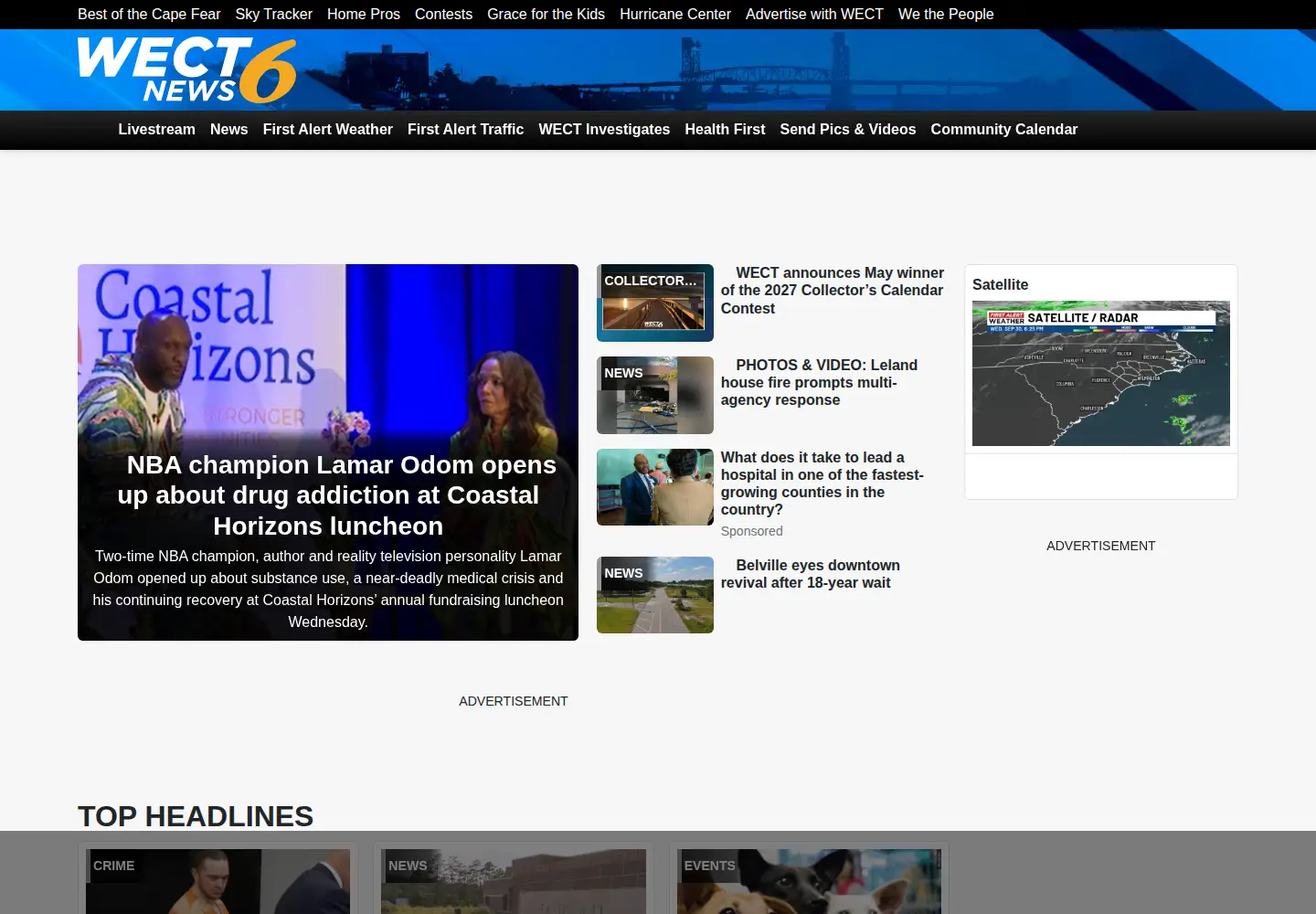 Screenshot of wect.com
