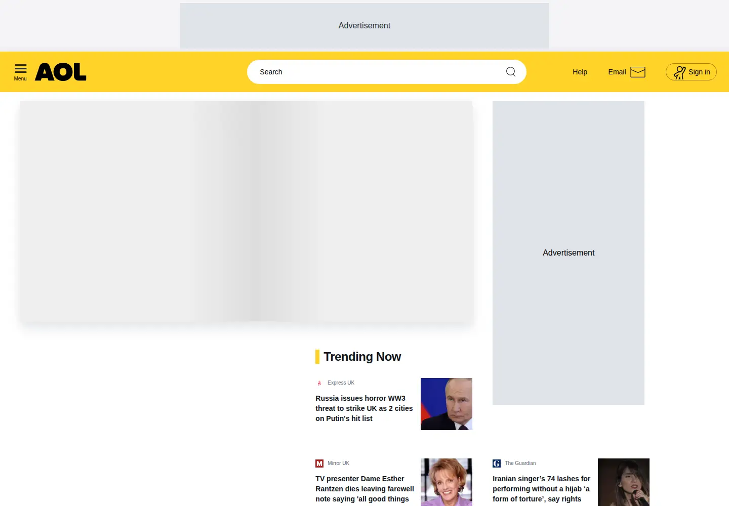 Screenshot of aol.co.uk