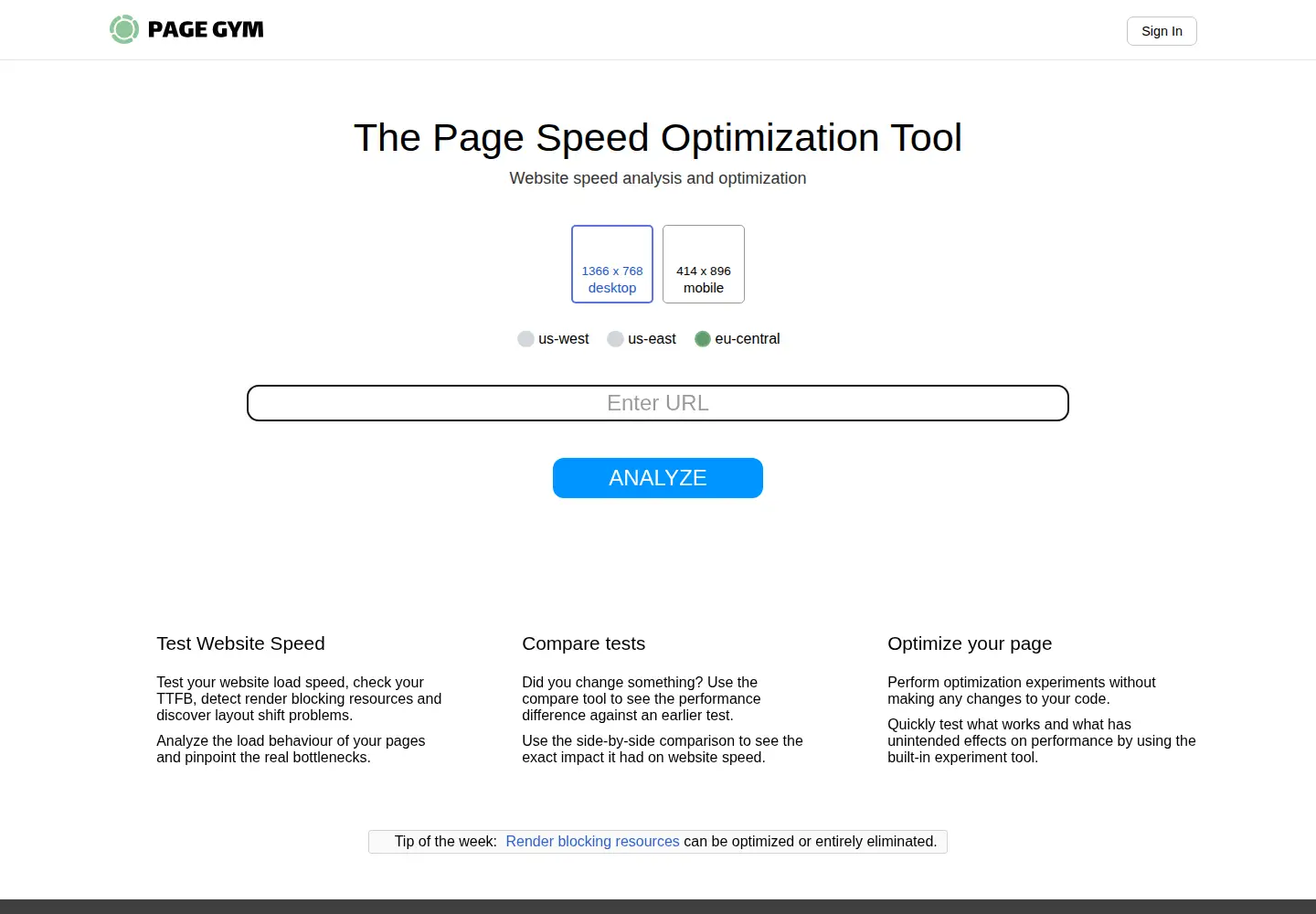 Screenshot of pagegym.com
