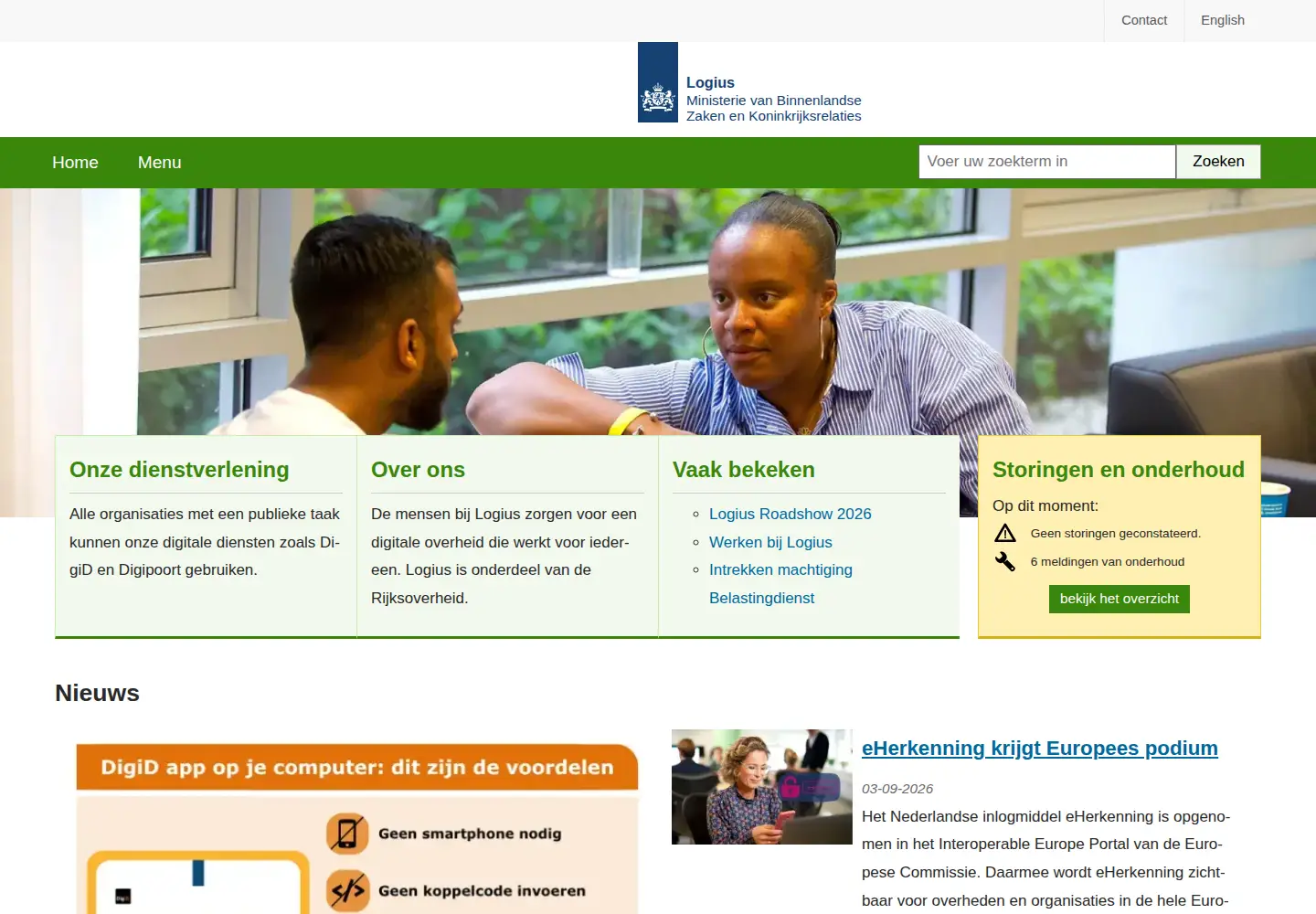 Screenshot of logius.nl