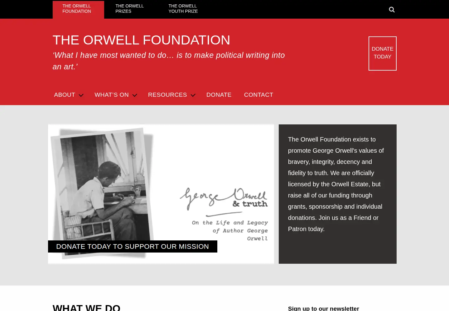 Screenshot of orwellfoundation.com