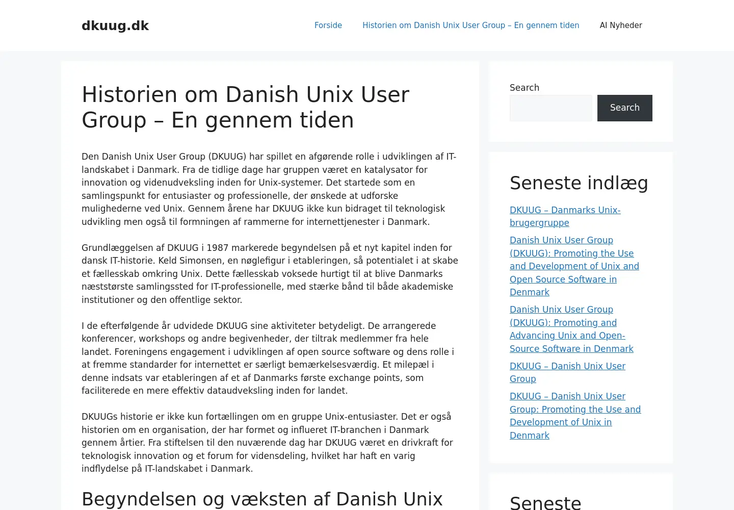 Screenshot of dkuug.dk
