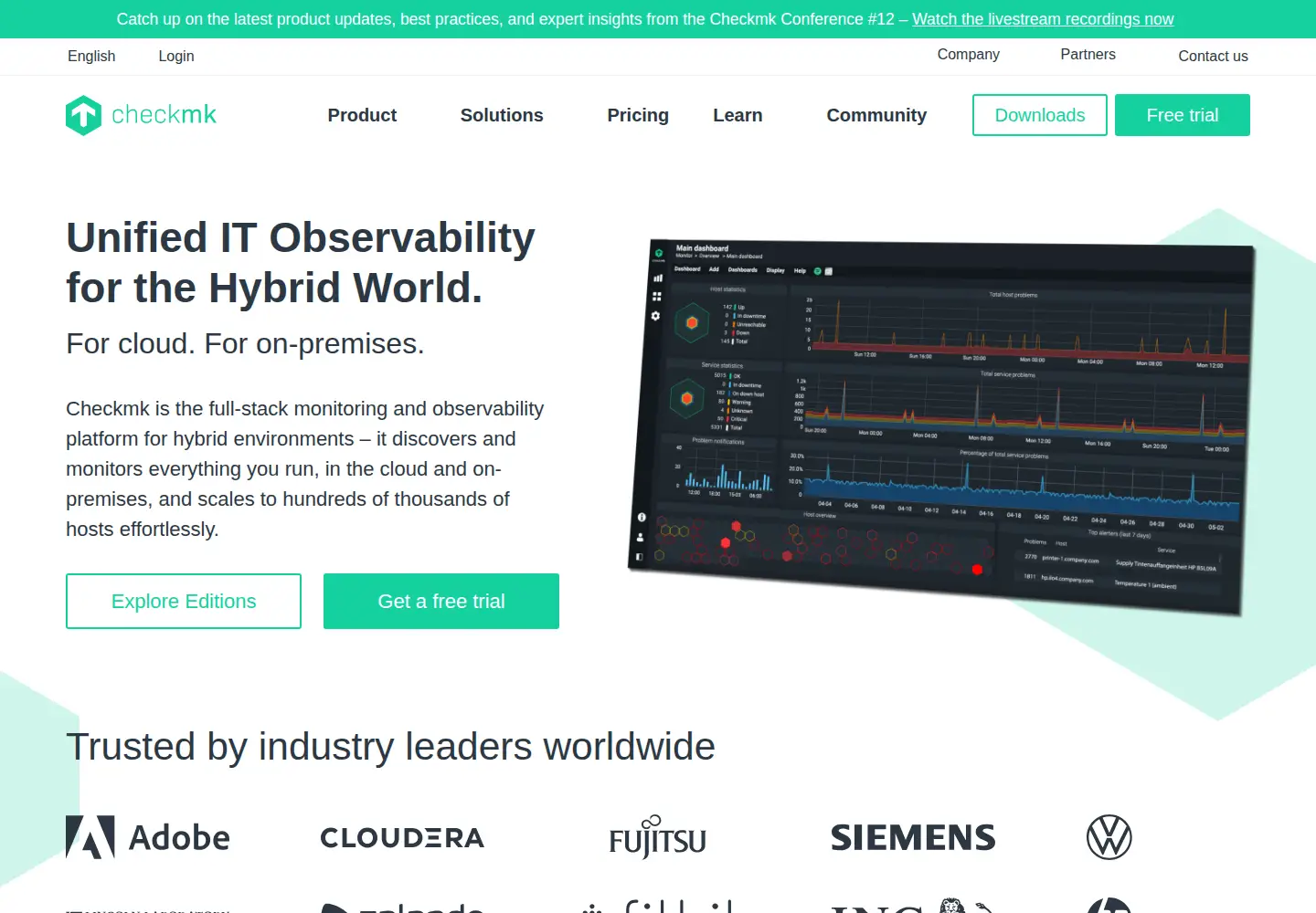 Screenshot of checkmk.com