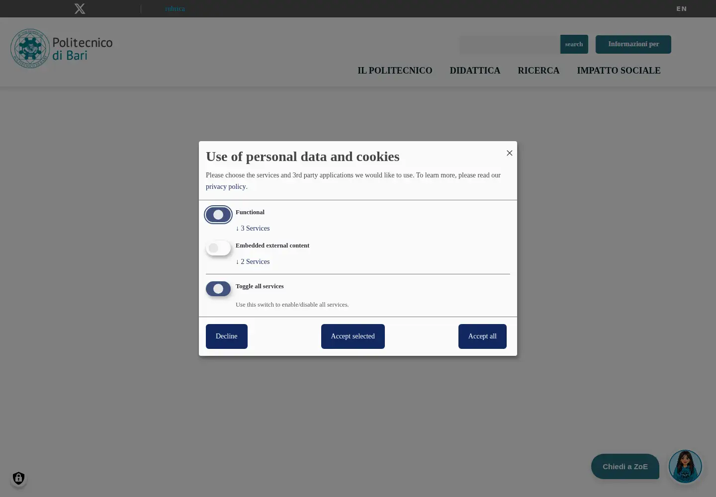Screenshot of poliba.it