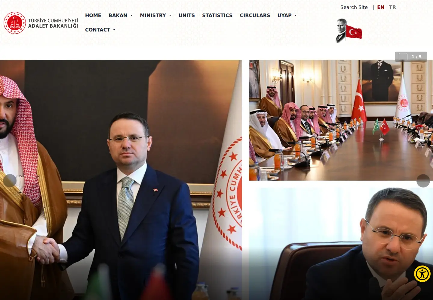 Screenshot of adalet.gov.tr