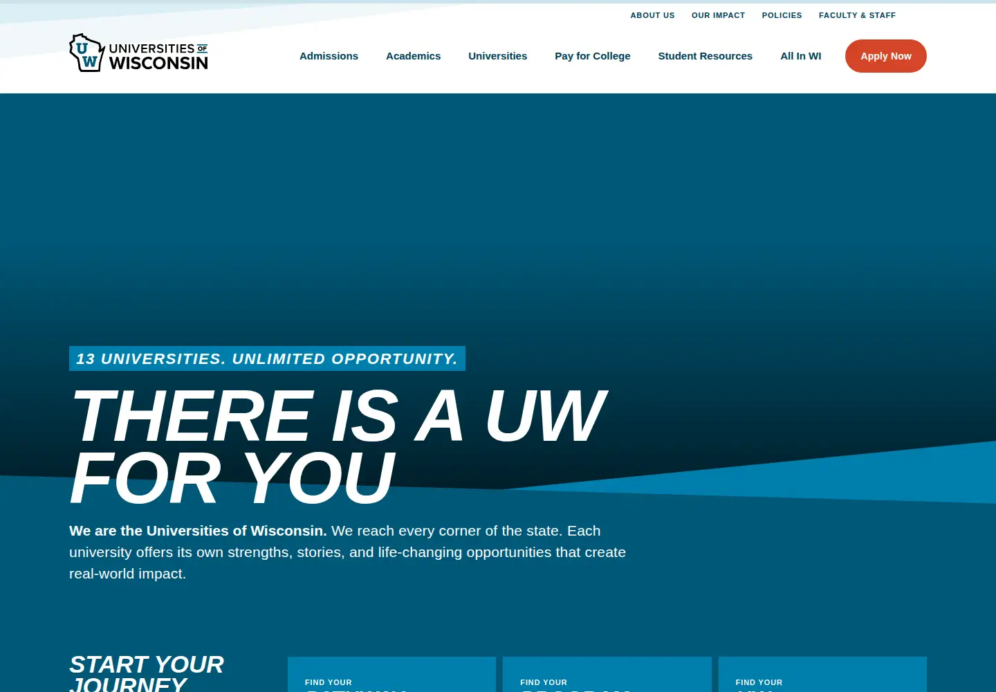 Screenshot of wisconsin.edu