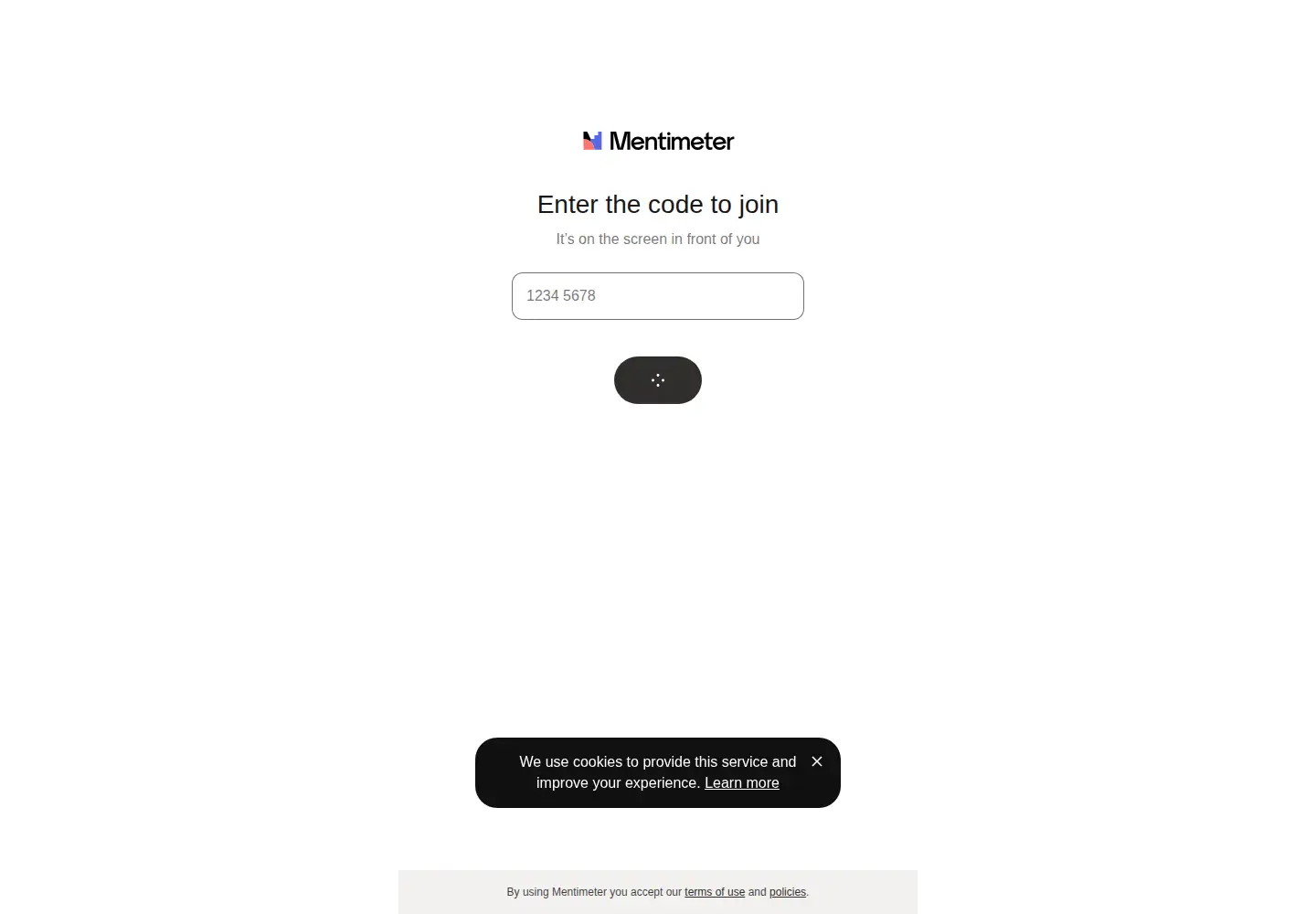 Screenshot of menti.com
