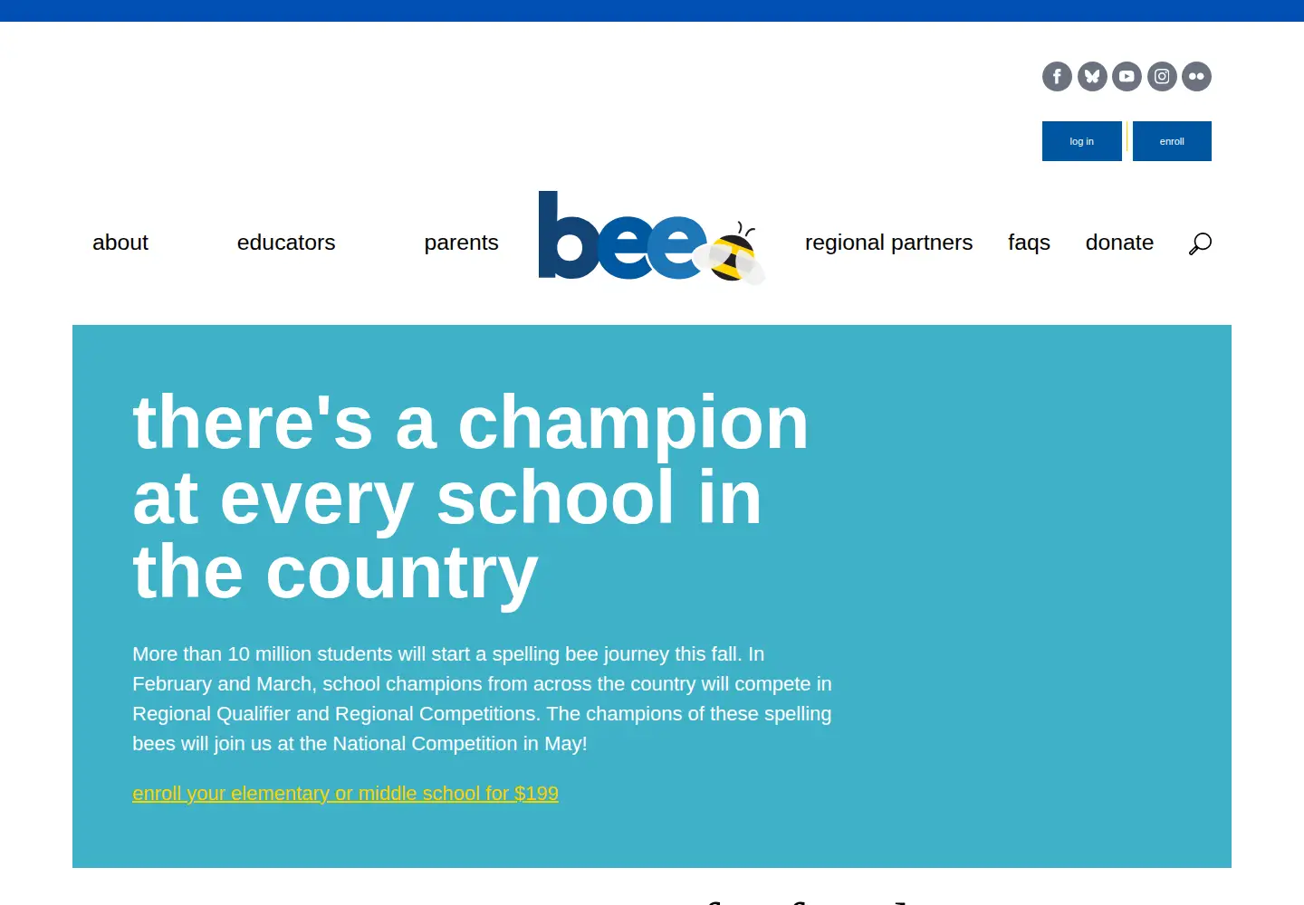 Captured homepage of spellingbee.com in the current scan