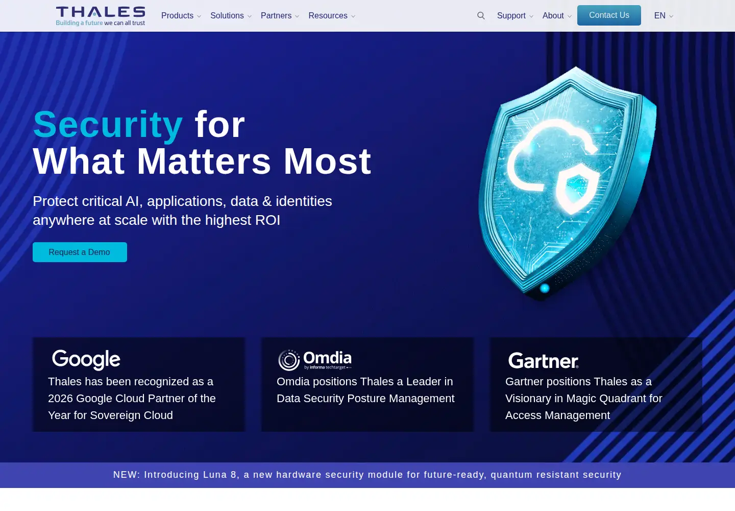 Screenshot of thalesesecurity.com