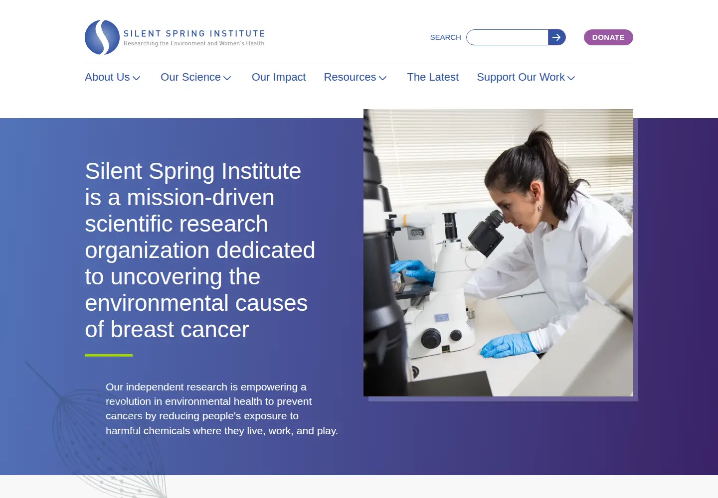 Screenshot of silentspring.org