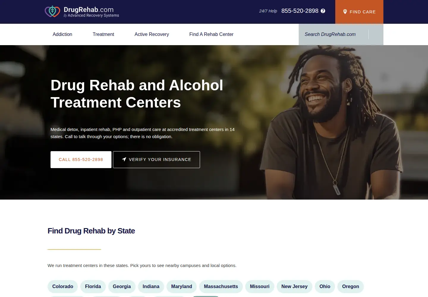 Screenshot of drugrehab.com