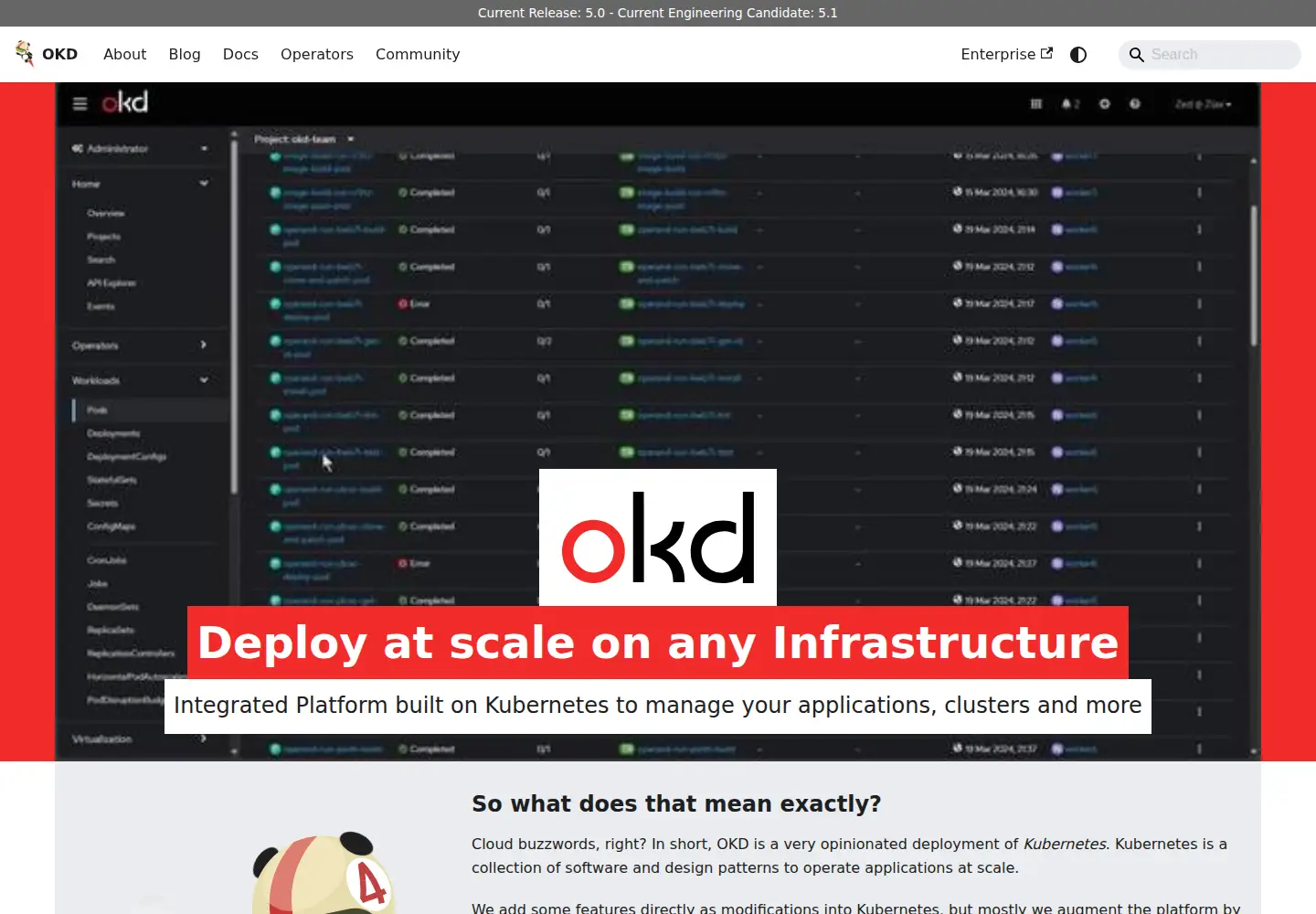 Screenshot of openshift.org