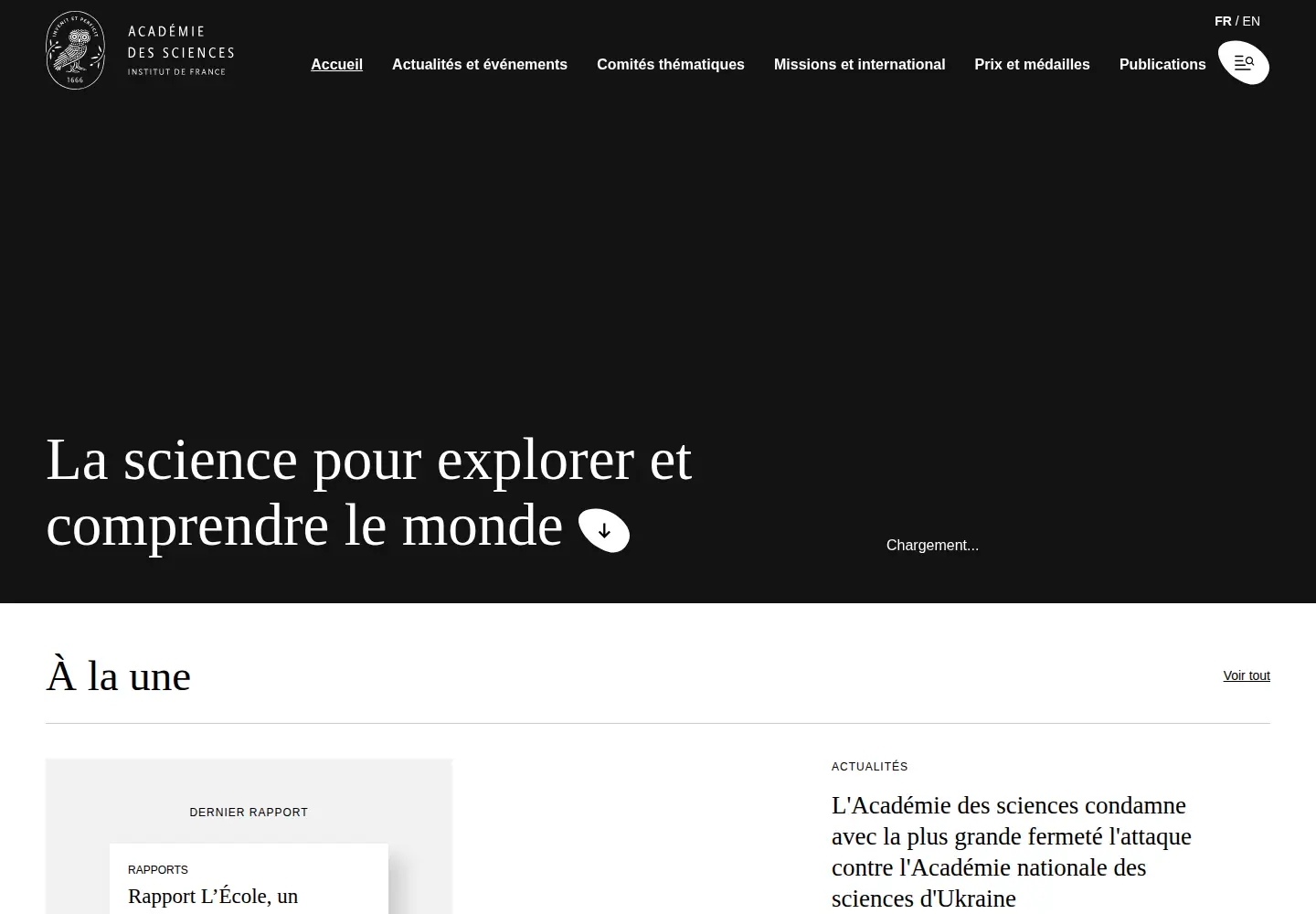 Screenshot of academie-sciences.fr
