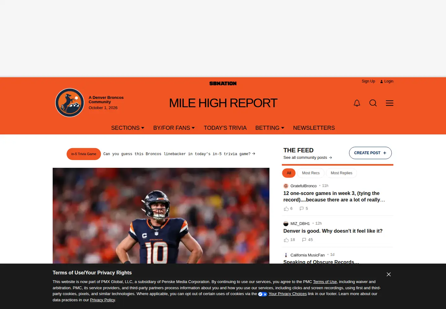 Screenshot of milehighreport.com
