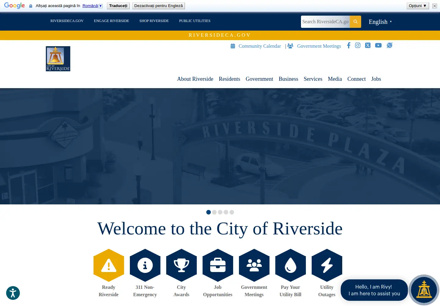 Screenshot of riversideca.gov