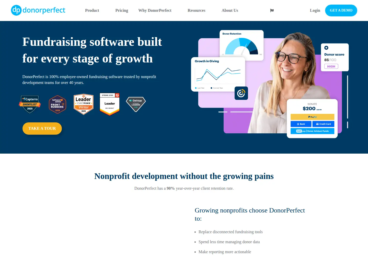 Screenshot of donorperfect.com