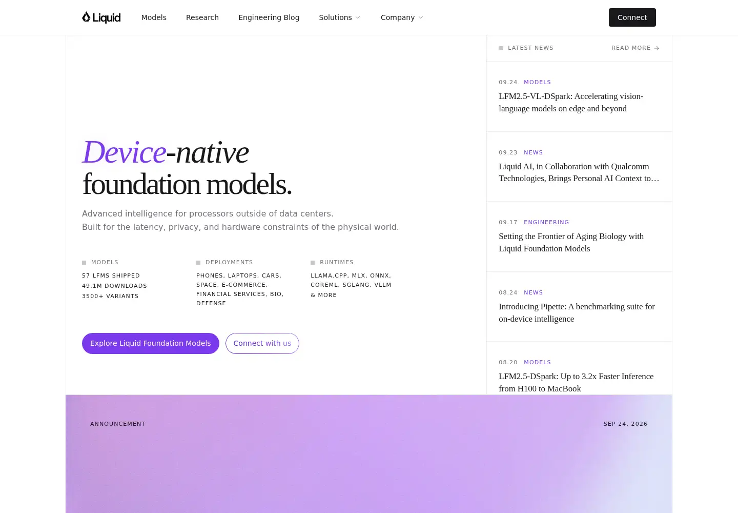 Screenshot of liquid.ai