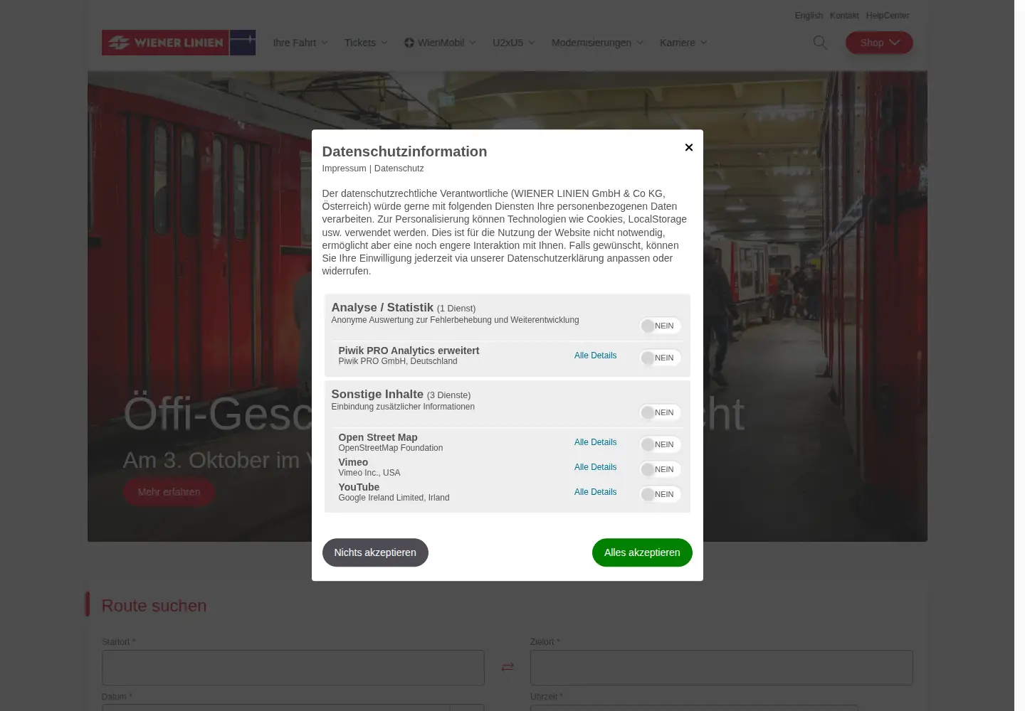 Screenshot of wienerlinien.at