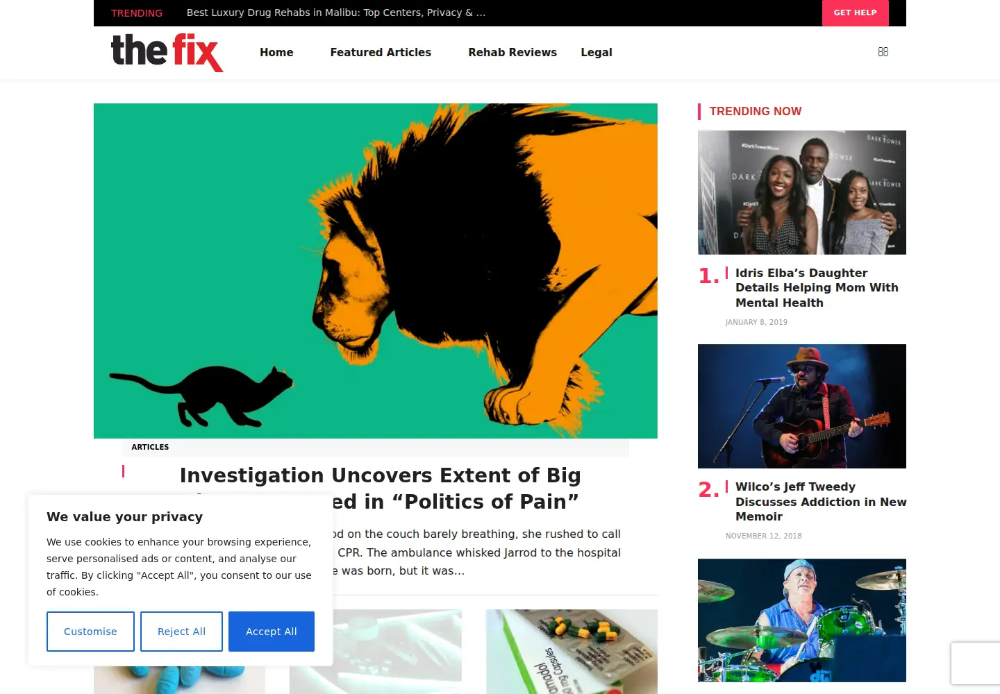 Screenshot of thefix.com