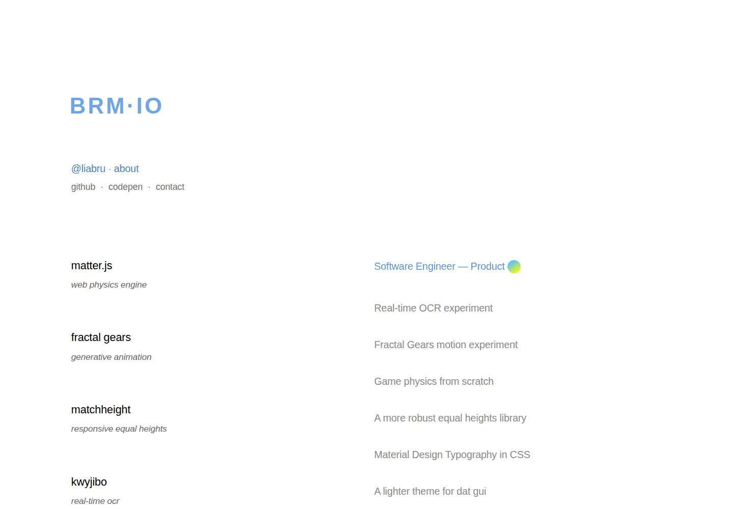 Screenshot of brm.io