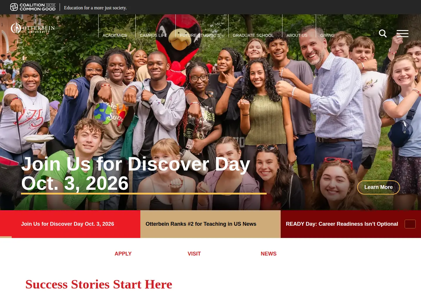 Screenshot of otterbein.edu
