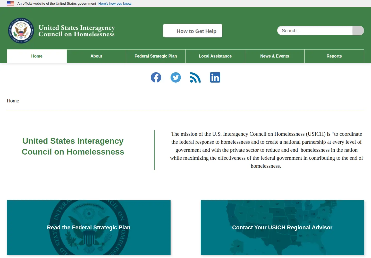 Screenshot of usich.gov