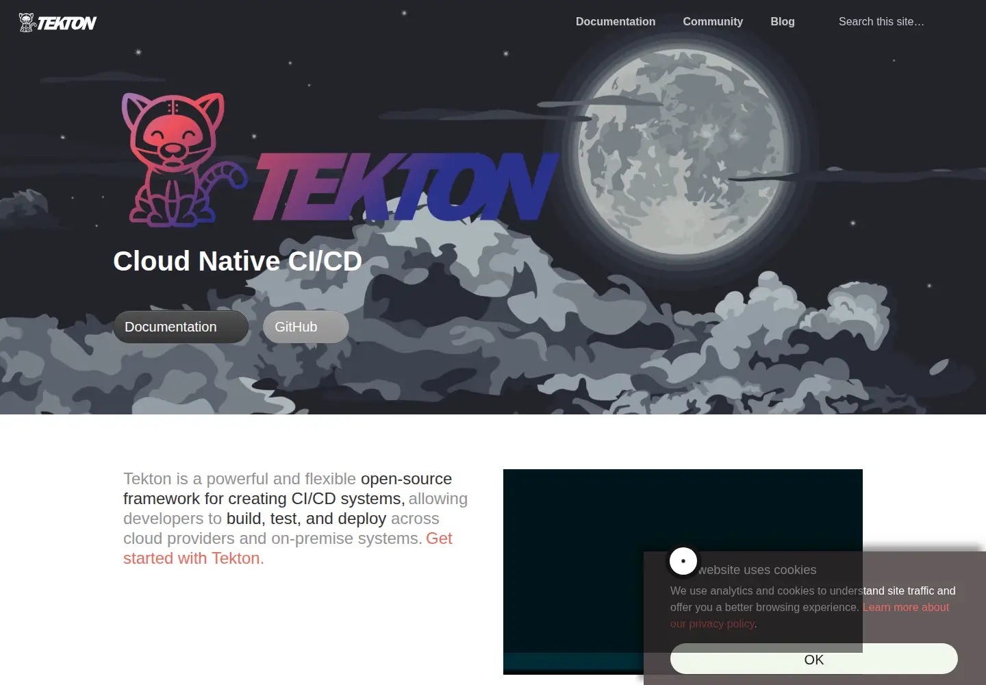 Screenshot of tekton.dev