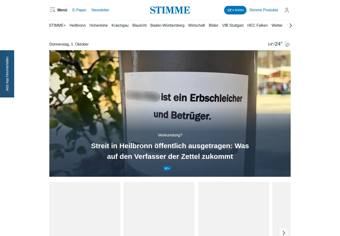 Screenshot of stimme.de