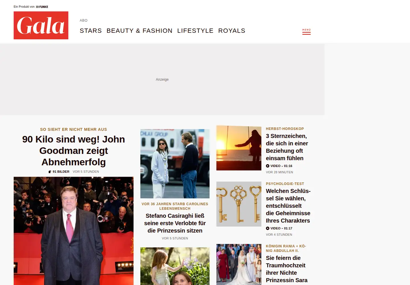 Screenshot of gala.de